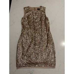 Gold Sequin Midi Dress size 10